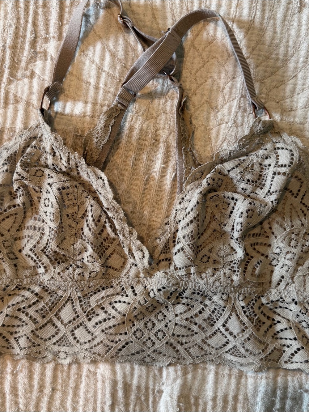 aerie Lace Bralette Camisole in Taupe